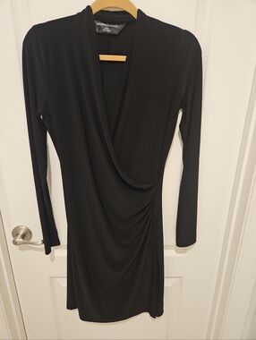 chinese dress ladies Norma Kamali Women's Long Sleeve Tara Dress, Black, XXS at Amazon Women's  Clothing store main image 0
